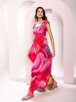 Poppi - Pink Caspia Printed Maxi Dress