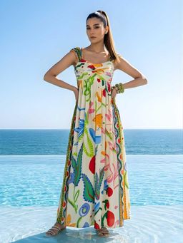 Poppi - Green Eden Printed Maxi Dress