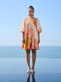 Poppi - Yellow Amara Printed Mini Dress