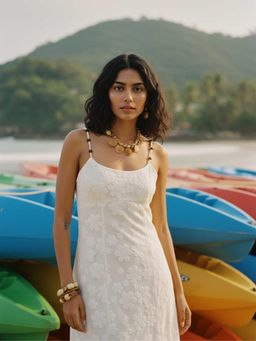 Poppi - White Floral Crochet Strappy Midi Dress