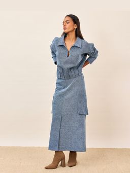 TRISARA - Ocean Mist Two Piece Co-Ord Set with Skirt