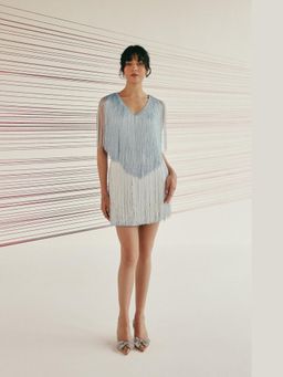 ETE - Women Blue Crepe Embellished Dress