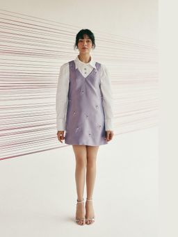 ETE - Women Lavender Organza Embellished Dress