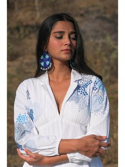 Okhai - Waterfall' Pure Cotton Hand Embroidered Mirror Work Dress