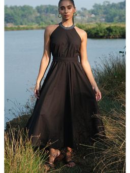 Okhai - Symphonic' Pure Cotton Hand Embroidered Mirror Work Dress