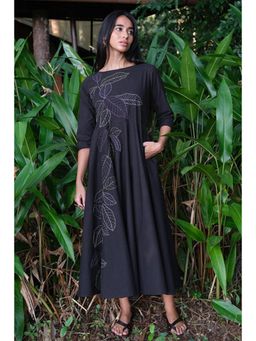 Okhai - Black Energy' Pure Cotton Hand Embroidered Dress