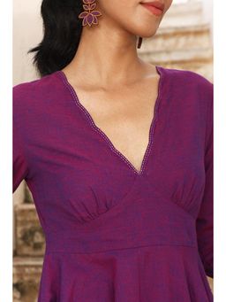 Okhai - Palatial Hand-Embroidered Beadwork Pure Cotton Flared Dress
