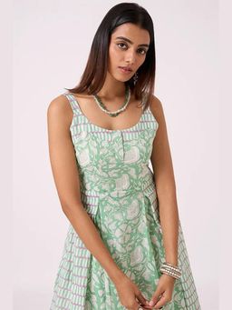 Okhai - Spring Hand Block Printed Pure Cotton Sleeveless Dress