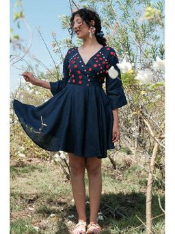 Okhai - Bounce' Pure Linen Hand Embroidered Dress