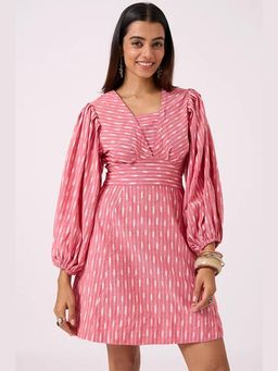Okhai - Pink Dust Pure Cotton Ikat Dress