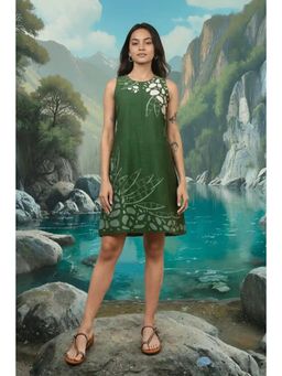 Okhai - River Hand Applique And Embroidery Work Pure Cotton Dress