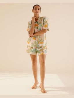 TRISARA - Wildflower White Co-Ord Set with Shorts