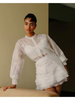 TRISARA - Stellar Lace Applique Co-Ord Set with Skirt