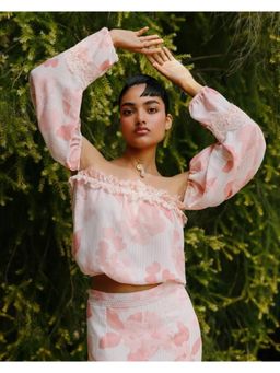 TRISARA - Soft Stitch Lace Co-Ord Set with Skirt