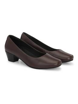 Delize - Women Brown Block Pump Heels