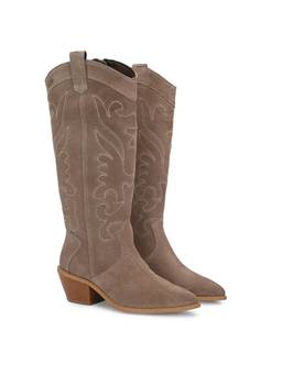 Delize - Women Taupe Suede Casual Boots