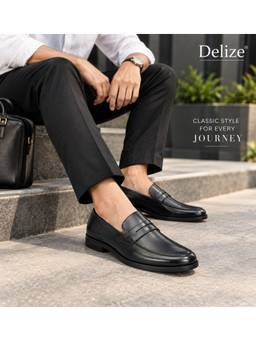 Delize - Formal Black Loafers For Men