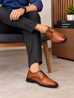Delize - Men Brown Leather Derbies