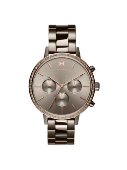 MVMT - Crystal Nova Dual Time Taupe Round Dial Womens Watch - 28000136-D