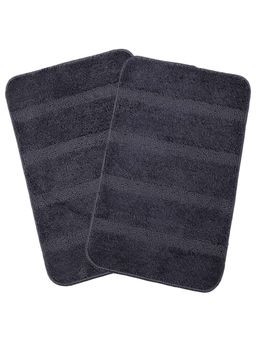 Saral Home - Grey Microfiber Anti Slip Bath Mat 35x50 cm (Pack of 2)