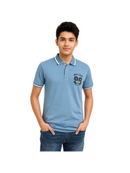 TotzTouch - Blue Casual Half Sleeves Polo T-shirt
