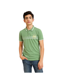 TotzTouch - Green Casual Half Sleeves Polo T-shirt
