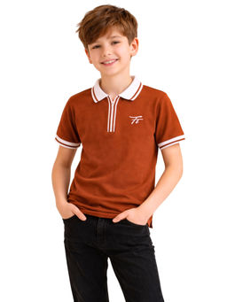TotzTouch - Rust Casual Half Sleeves Polo T-shirt
