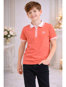 TotzTouch - Coral Casual Half Sleeves Polo T-shirt