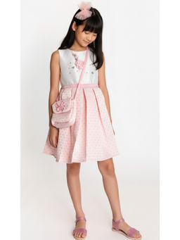 A Little Fable - Multi-Color Polyester flamingo design Dress