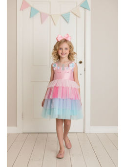 A Little Fable - Multi-Color Polyester Glitter Horn UnicornDress