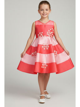 A Little Fable - Pink Polyester Sleeveless Round Neck Dress