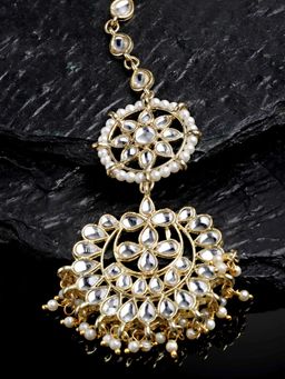 Karatcart - Gold Plated Floral Handcrafted Kundan Maangtikka for Women