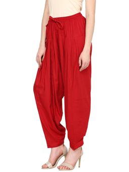 Lakshita - Red Cotton Plain Salwar