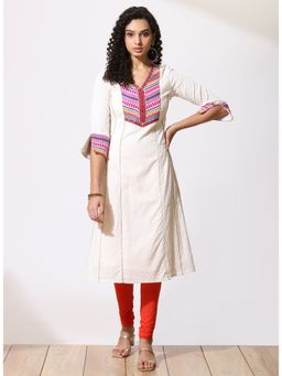 Lakshita - Multi Color Embroidered Phool Collection Kurta With Jacquard Detail