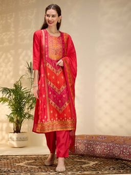 FASHOR - Ethnic Jacquard Kurta With Pant & Dupatta