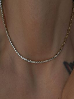 AQUASTREET - Zircon and Chain 18K Gold Plated Waterproof Anti-Tarnish Necklace