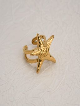 AQUASTREET - Starfish 18K Gold Plated Waterproof Anti-Tarnish Ring