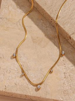 AQUASTREET - Zircon Snake Chain 18K Gold Plated Waterproof Anti-Tarnish Necklace