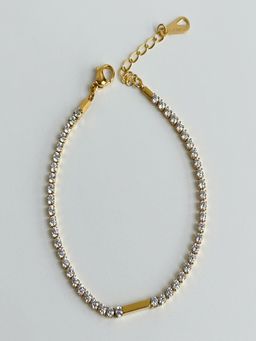 AQUASTREET - Tennis Zircon 18K Gold Plated Waterproof Anti-Tarnish Anklet