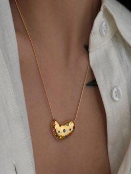 AQUASTREET - Women Multi-Color 18K Gold Plated Heart Zircon Pendant Necklace