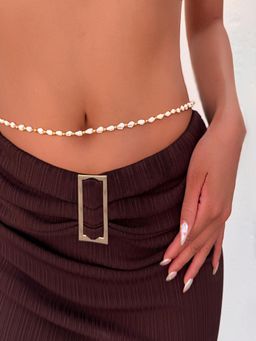 AQUASTREET - Women 18K Gold Plated Waterproof Anti-Tarnish White Shell Beaded Waist Chain