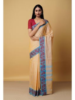 Unnati Silks - Cream Pure Pavani Venkatagiri Cotton Saree