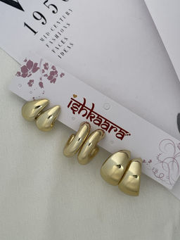 ISHKAARA - Golden Glam Hoops (Pack of 3)