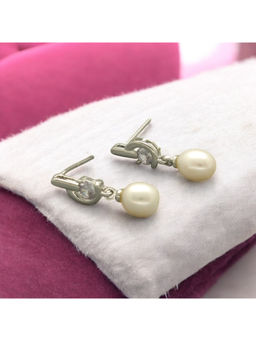 Sri Jagdamba Pearls - White Charvi Pearl Earrings