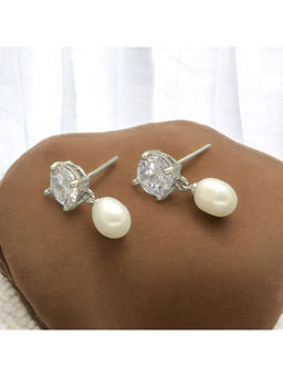 Sri Jagdamba Pearls - White Ikshu Pearl Earrings