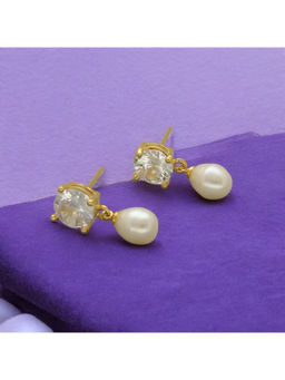 Sri Jagdamba Pearls - White Ipsit Pearl Earrings