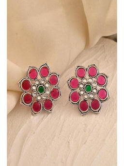 DASTOOR - Womens Multi-Color Silver Plated Designer Studs
