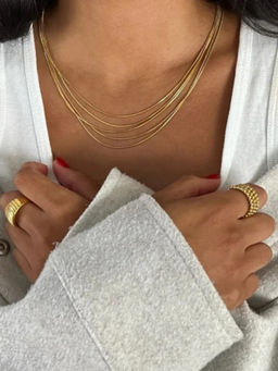 ZAISHA - Dainty Layered Chain 18K Gold Plated Necklace