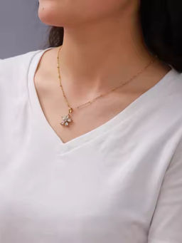 ZAISHA - White Statement Flower 18K Gold Plated Necklace