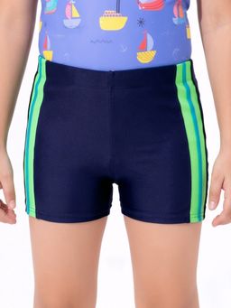 LYCOT - Navy Blue Solid Regular Swim Shorts